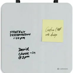 U Brands Frameless Magnetic Cubicle/Wall Glass Dry Erase Board, 12