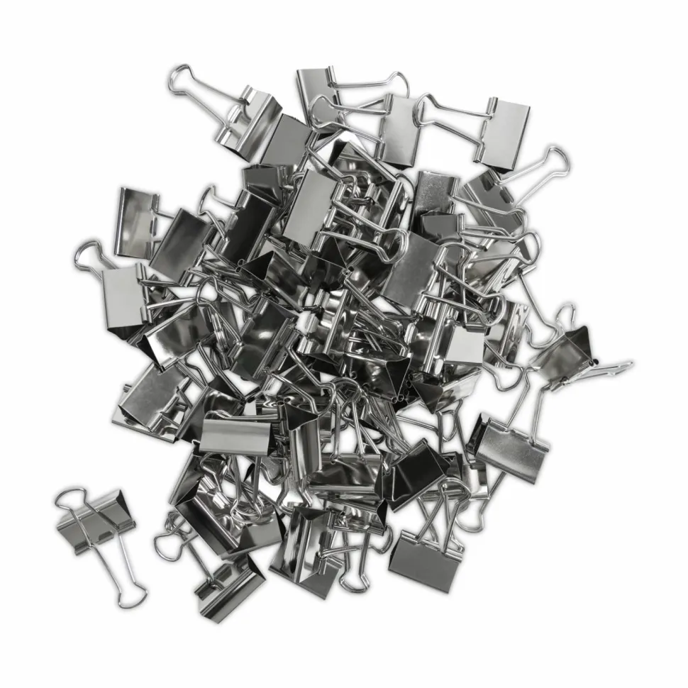 U Brands Binder Clips, Medium, Silver, 72/Pack