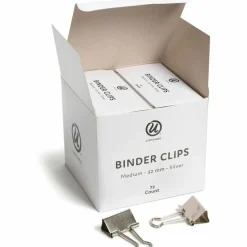 U Brands Binder Clips, Medium, Silver, 72/Pack