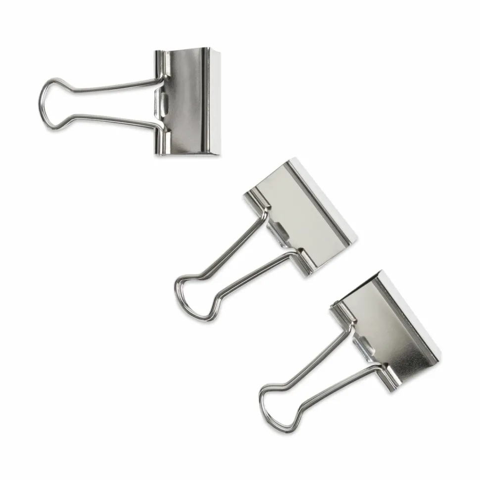 U Brands Binder Clips, Medium, Silver, 72/Pack
