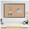 U Brands Cork Bulletin Board, 36" x 24" (Actual Size: 35" x 23"), Tan Surface, Black Wood Frame