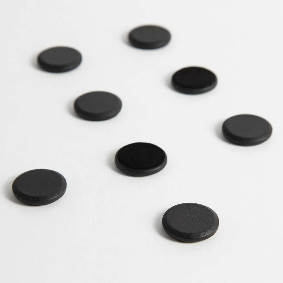 U Brands High Energy Magnets, Circles, 1.25" Diameter, Black, 8/Pack
