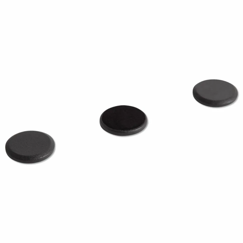U Brands High Energy Magnets, Circles, 1.25" Diameter, Black, 8/Pack