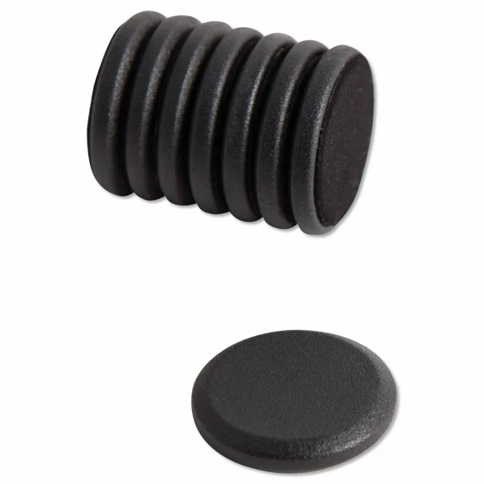U Brands High Energy Magnets, Circles, 1.25" Diameter, Black, 8/Pack