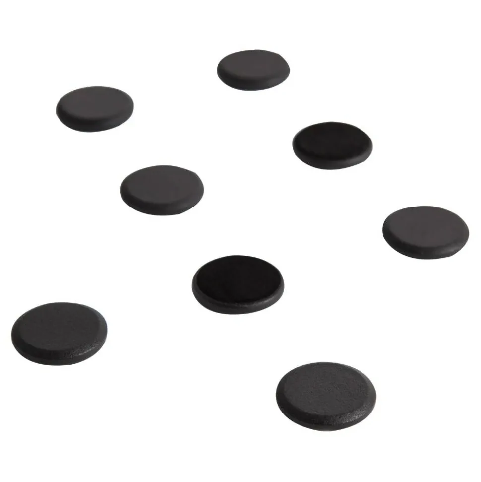 U Brands High Energy Magnets, Circles, 1.25" Diameter, Black, 8/Pack