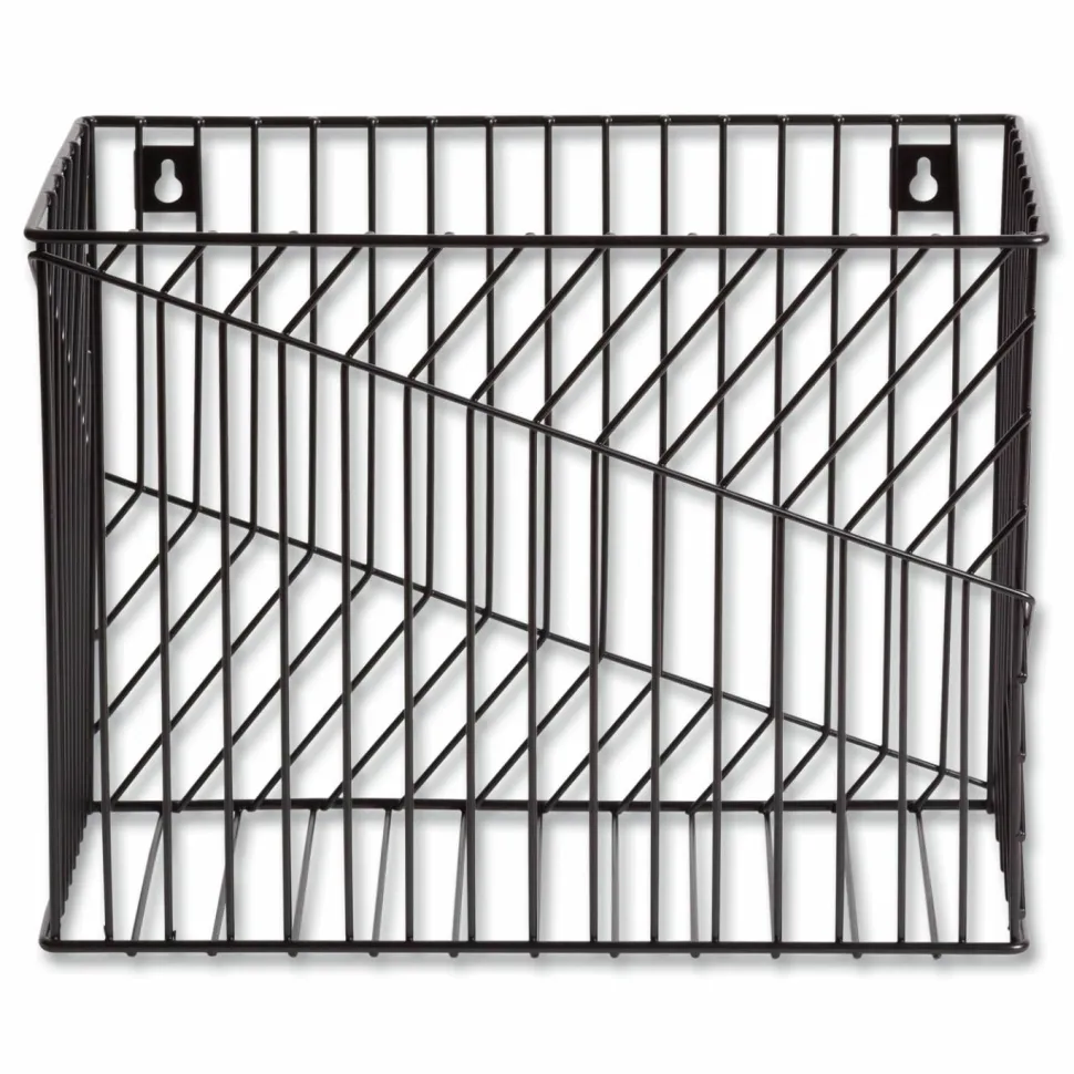 U Brands Vena Hanging File Basket, Letter Size, 6.85" Long, Black