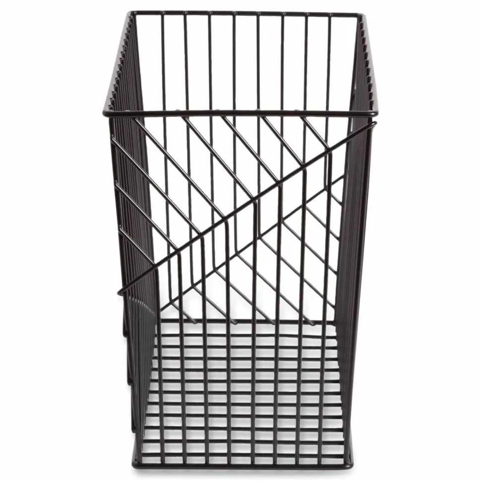 U Brands Vena Hanging File Basket, Letter Size, 6.85" Long, Black