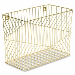 U Brands Vena Hanging File Basket, Letter Size, 6.85" Long, Gold