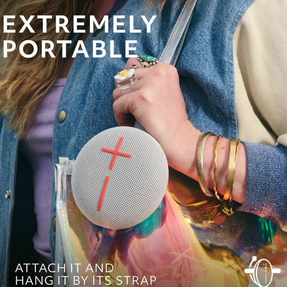 ULTIMATE EARS MINIROLL Ultra-Portable Waterproof Bluetooth Speaker, Big Bass, IP67 Dustproof, 131 ft (40 m) Range - Revive Grey