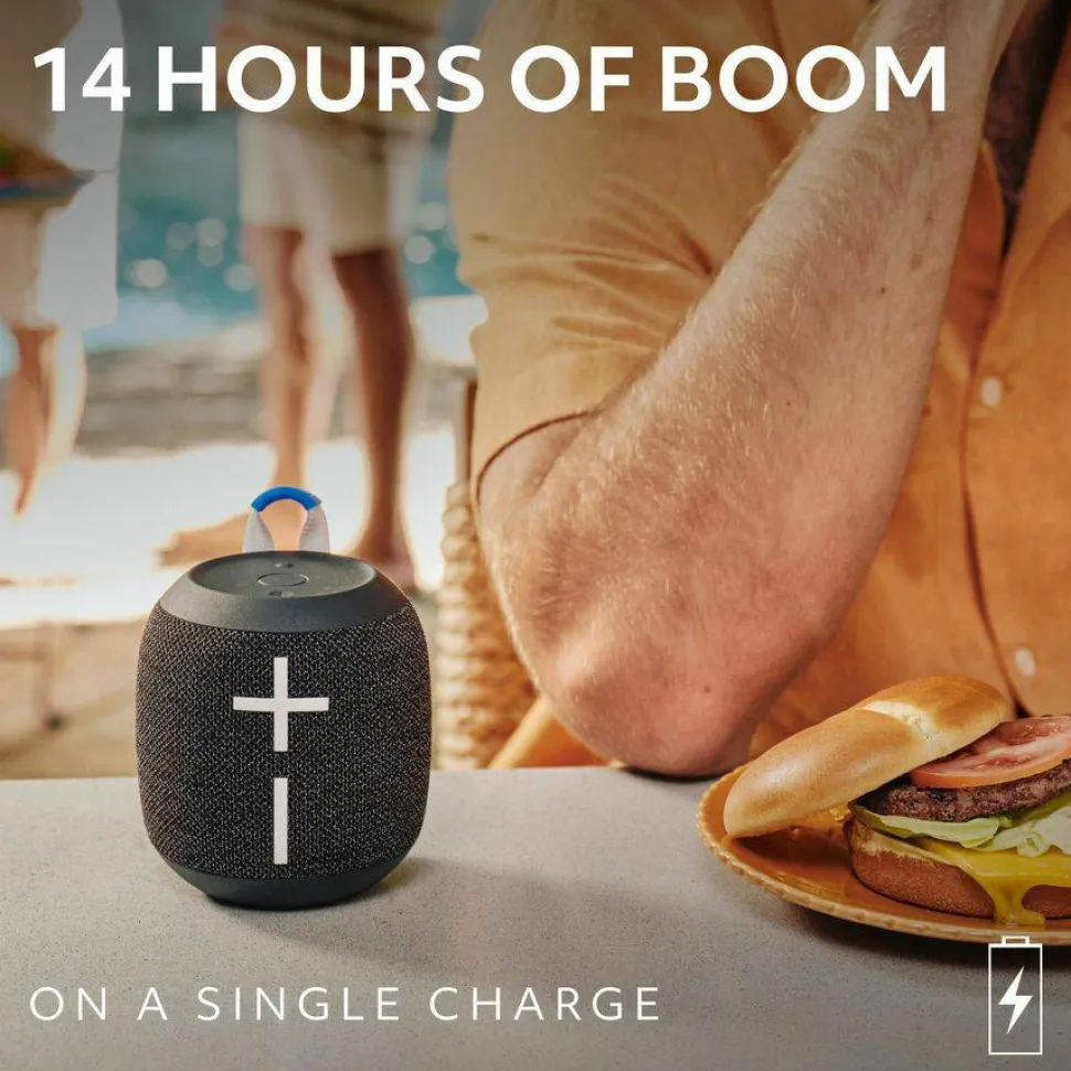 Ultimate Ears WONDERBOOM 4 Portable Waterproof Bluetooth Speaker With Big Bass and 360-Degree Sound, Dustproof Floating Speaker With 131ft (40m) Range, Blue