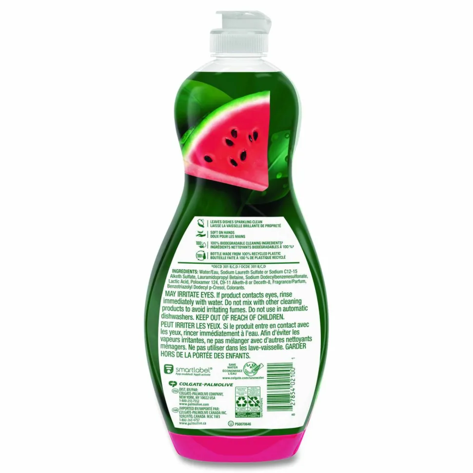 Ultra Palmolive Dishwashing Liquid, Watermelon Scent, 20 oz Bottle, 9/Carton