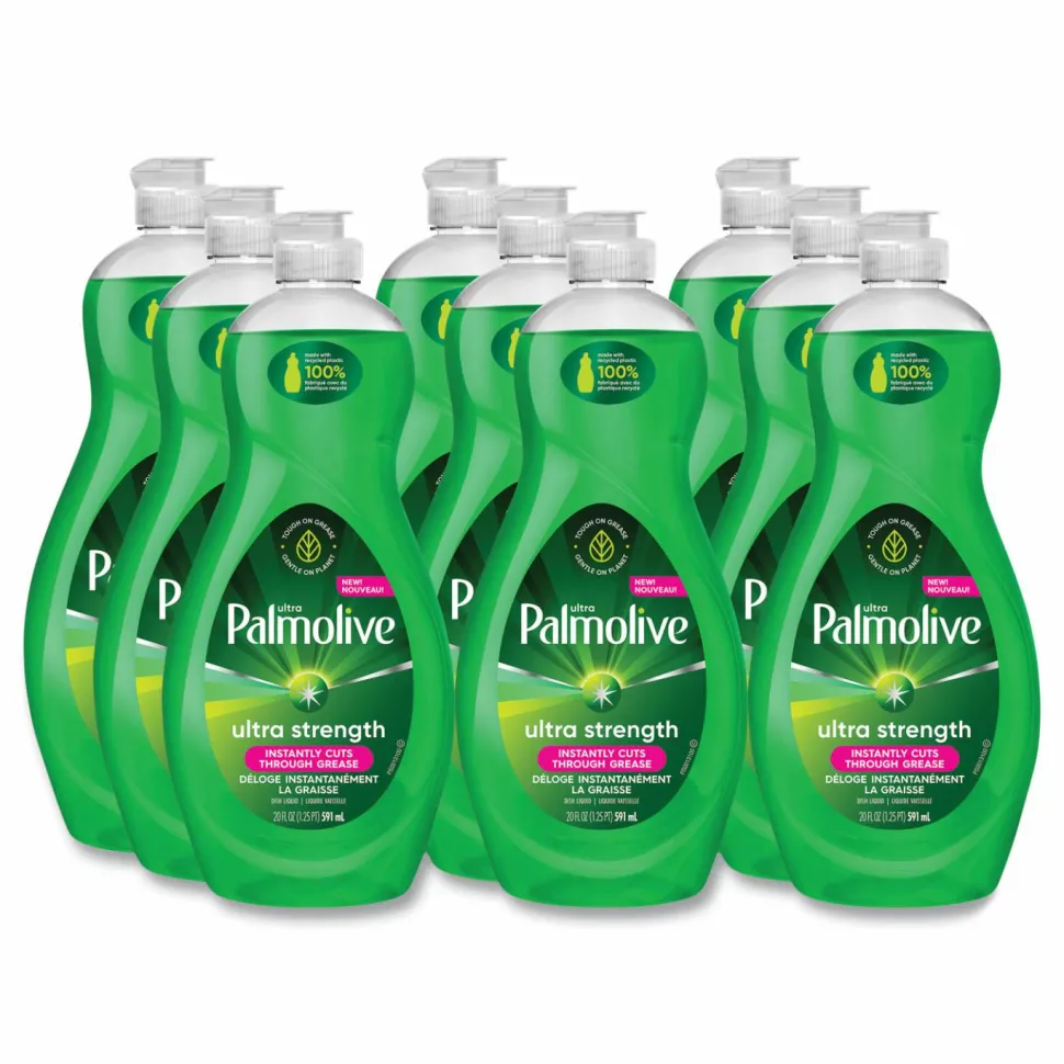 Ultra Palmolive Dishwashing Liquid, Ultra Strength, Original Scent, 20 oz Bottle, 9/Carton