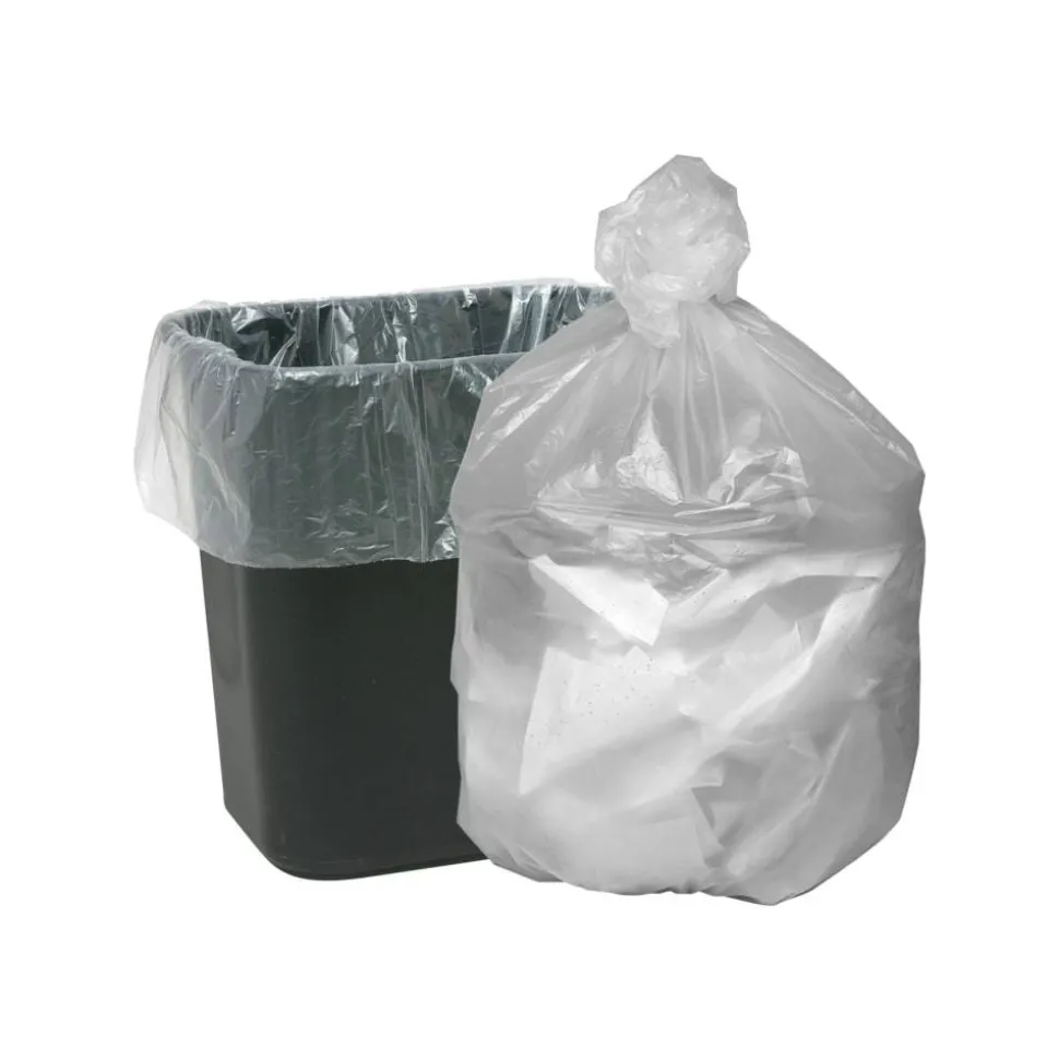 Ultra Plus Can Liners, 10 gal, 7.87 mic, 24" x 24", Natural, 25 Bags/Roll, 20 Rolls/Carton