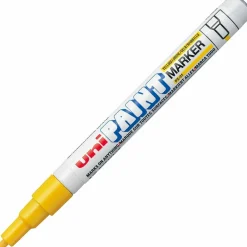 UniBall Oil-Base Fine Line uni Paint Markers - Fine Marker Point - Yellow Oil Based Ink - 1 Each