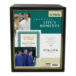 Uniek Corporate Document Frames, 8 1/2" x 11", Black/Gold, Pack Of 12