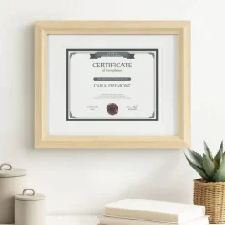 Uniek Zahra Photo/Document Picture Frame, 13 5/16” x 16 5/16" With Mat, Light Natural