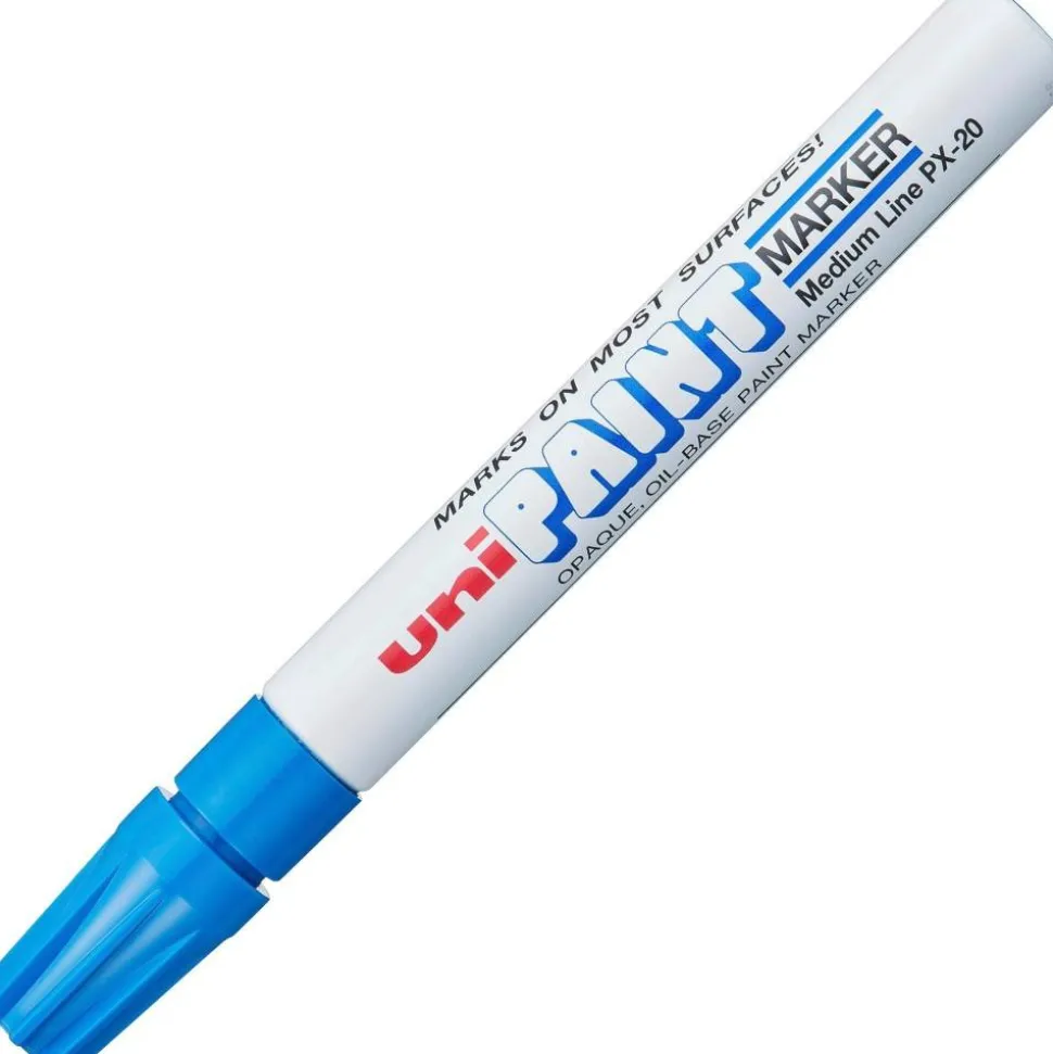 Uni-Paint Markers, Medium Point, Blue, Pack Of 12
