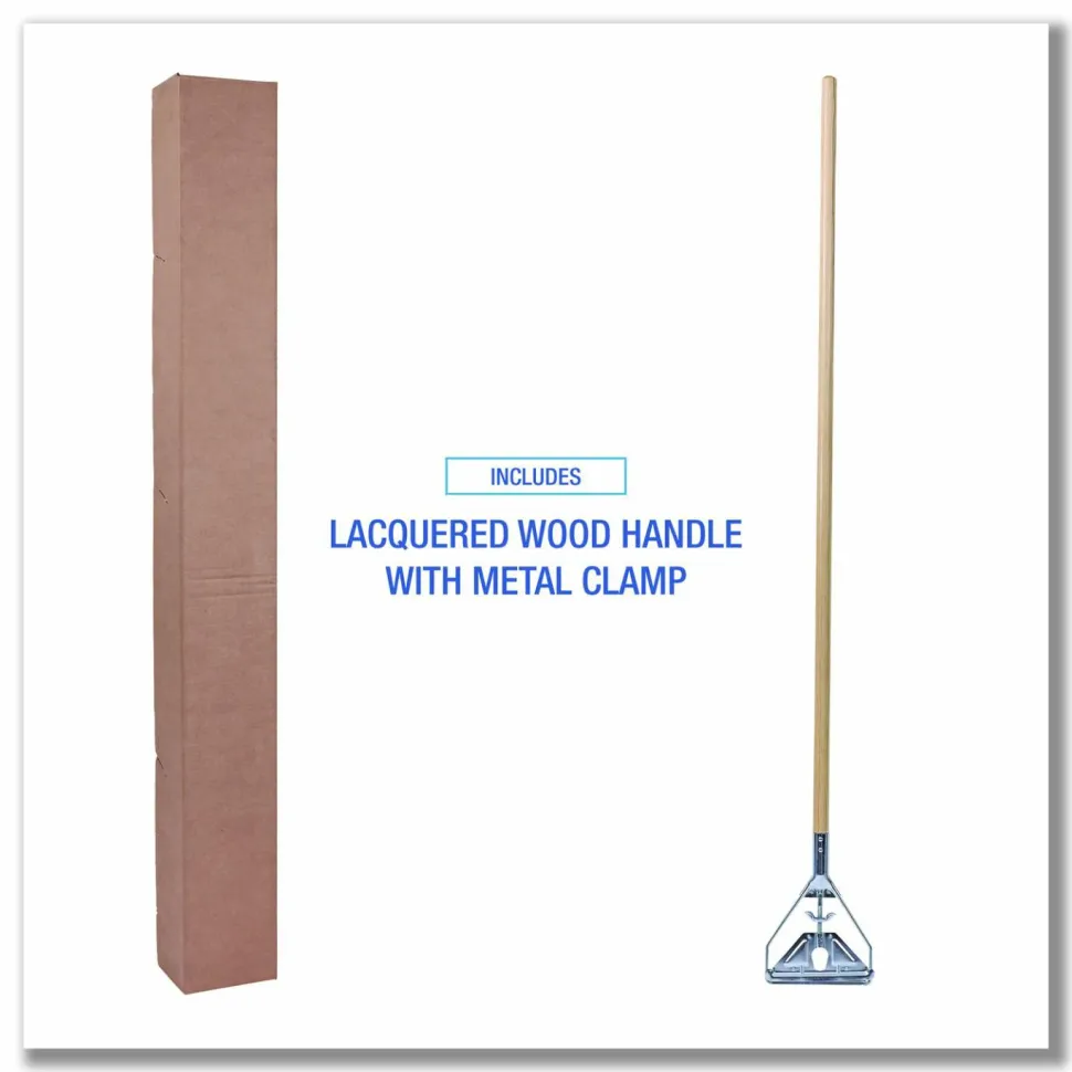 Unisan Wood Quick-Change Mop Handle, 63", 30% Recycled, Natural
