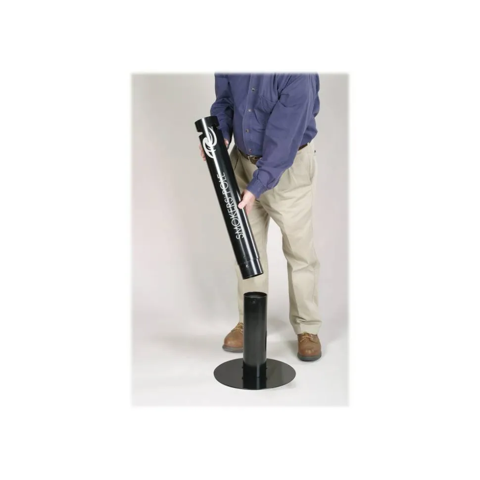 United Receptacle Freestanding Smoker's Pole, 41" x 14 1/4" x 14 1/4", Black