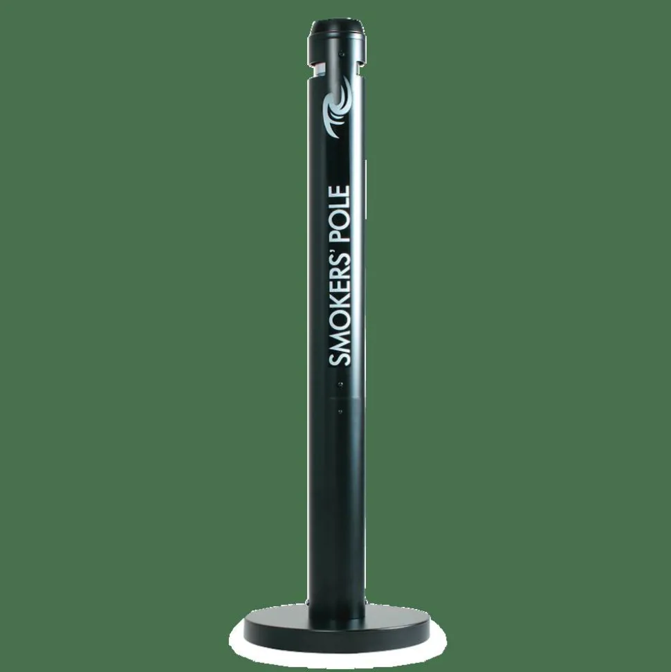 United Receptacle Freestanding Smoker's Pole, 41" x 14 1/4" x 14 1/4", Black