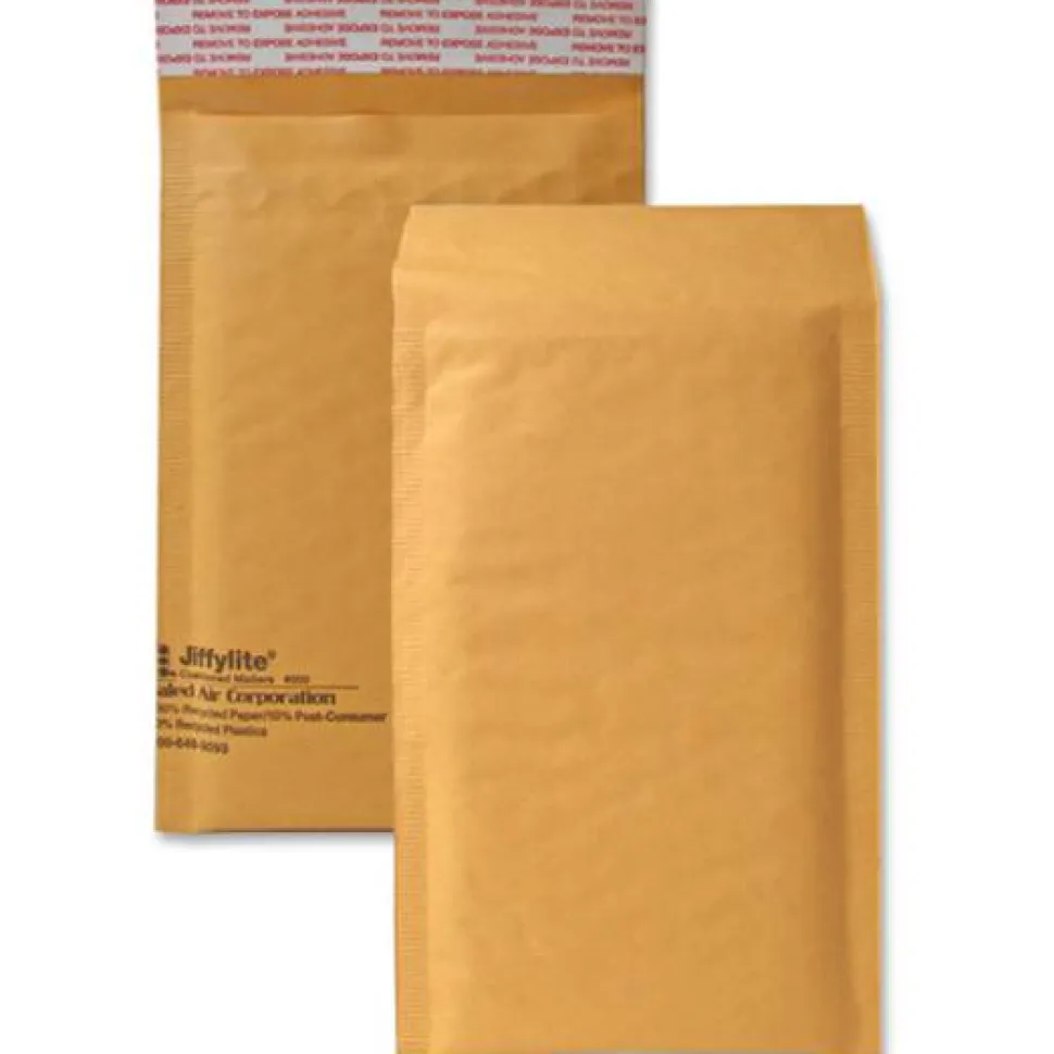 United Stationers Sealed Air Jiffylite Cushioned Mailer, 4" x 8", Kraft, Carton Of 25