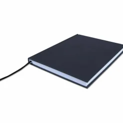 Universal Casebound Hardcover Notebook, 1-Subject, Wide/Legal Rule, Black Cover, (150) 10.25 x 7.63 Sheets