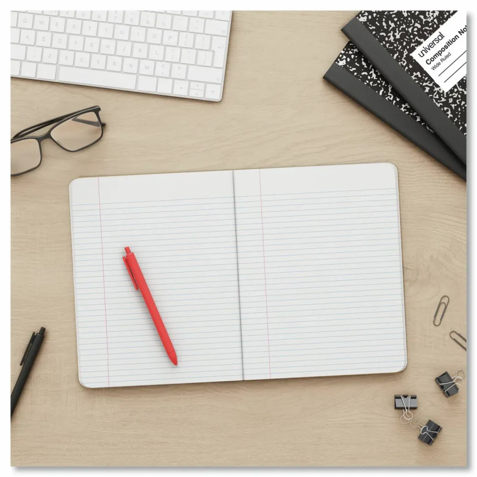 Universal Composition Book, Medium/College Rule, Black Marble Cover, (100) 9.75 x 7.5 Sheets