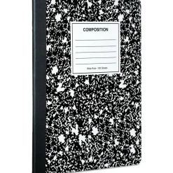 Universal Composition Book, Wide/Legal Rule, Black Marble Cover, (100) 9.75 x 7.5 Sheets, 6/Pack