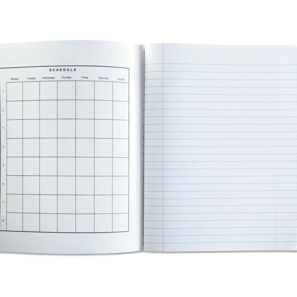 Universal Composition Book, Wide/Legal Rule, Black Marble Cover, (100) 9.75 x 7.5 Sheets, 6/Pack