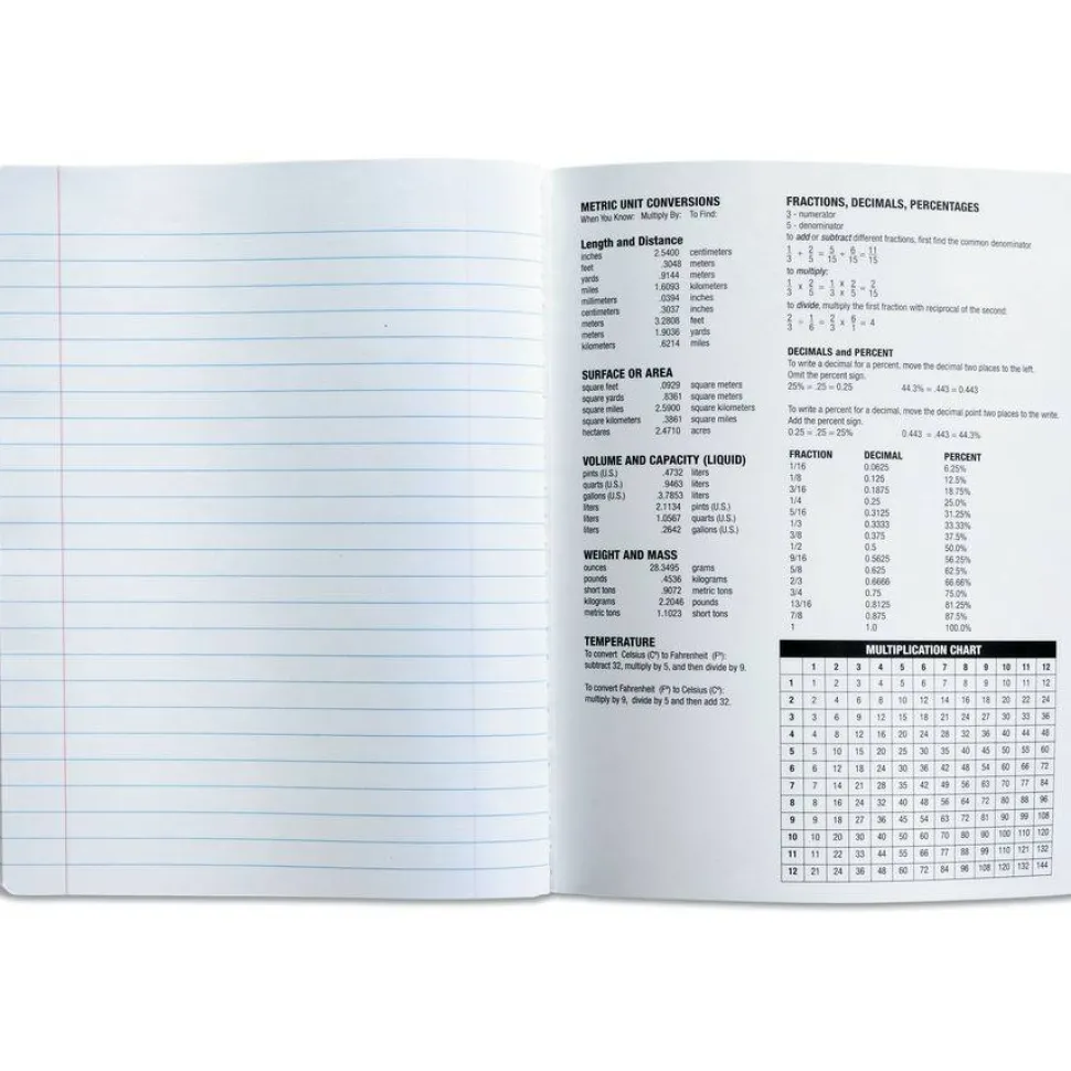 Universal Composition Book, Wide/Legal Rule, Black Marble Cover, (100) 9.75 x 7.5 Sheets, 6/Pack