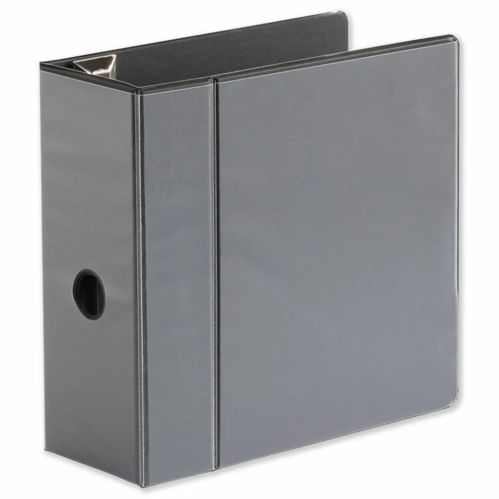 Universal Deluxe Easy-to-Open D-Ring View Binder, 3 Rings, 5" Capacity, 11 x 8.5, Black
