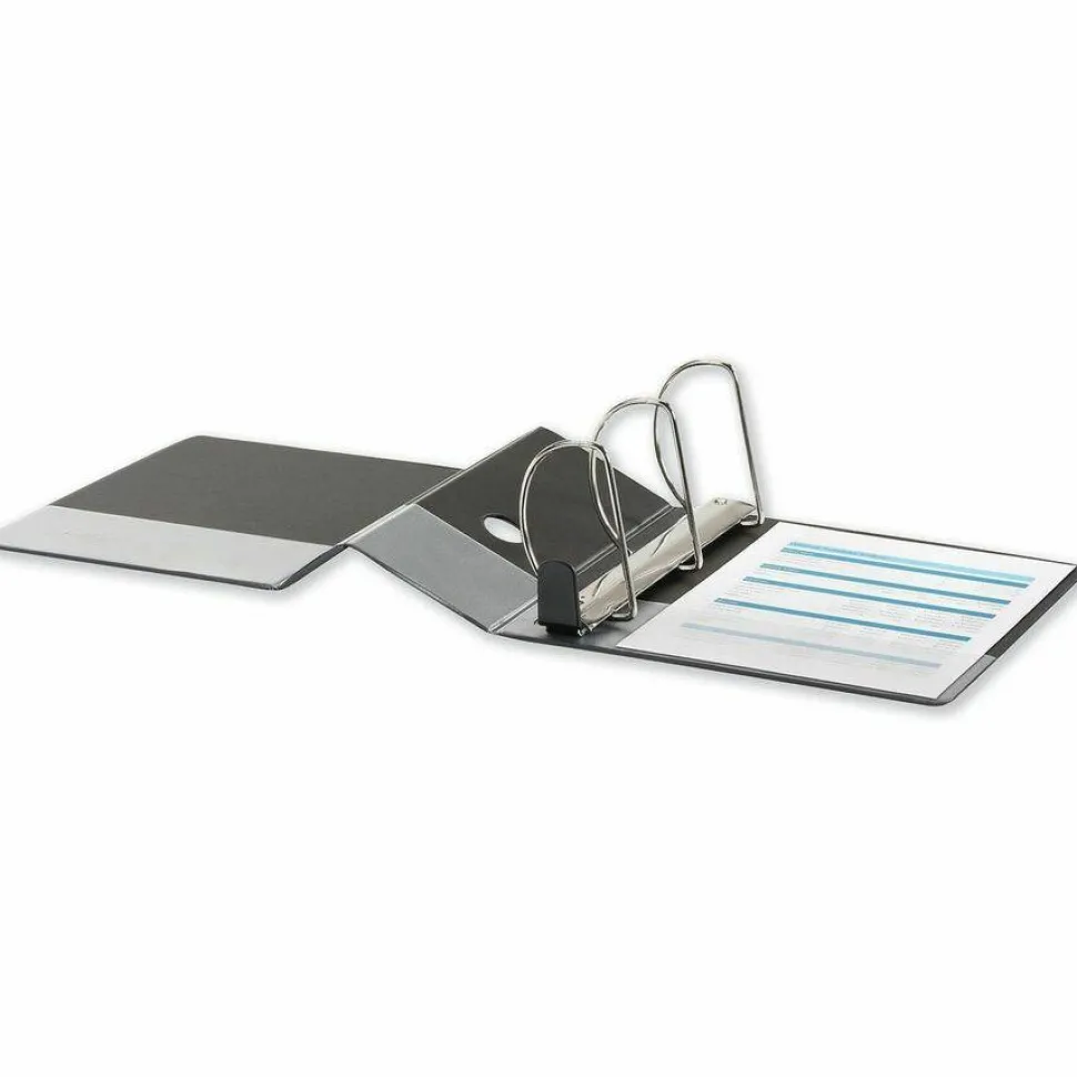 Universal Deluxe Easy-to-Open D-Ring View Binder, 3 Rings, 5" Capacity, 11 x 8.5, Black
