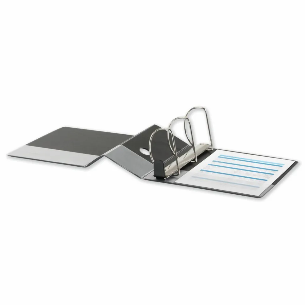 Universal Deluxe Easy-to-Open D-Ring View Binder, 3 Rings, 5" Capacity, 11 x 8.5, Black