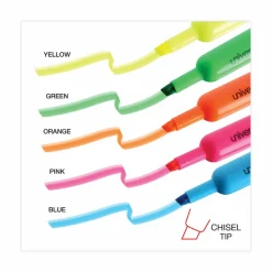 Universal Desk Highlighters, Assorted Ink Colors, Chisel Tip, Assorted Barrel Colors, Dozen