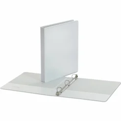 Universal Economy Round Ring View Binder, 3 Rings, 1" Capacity, 11 x 8.5, White, 12/Carton