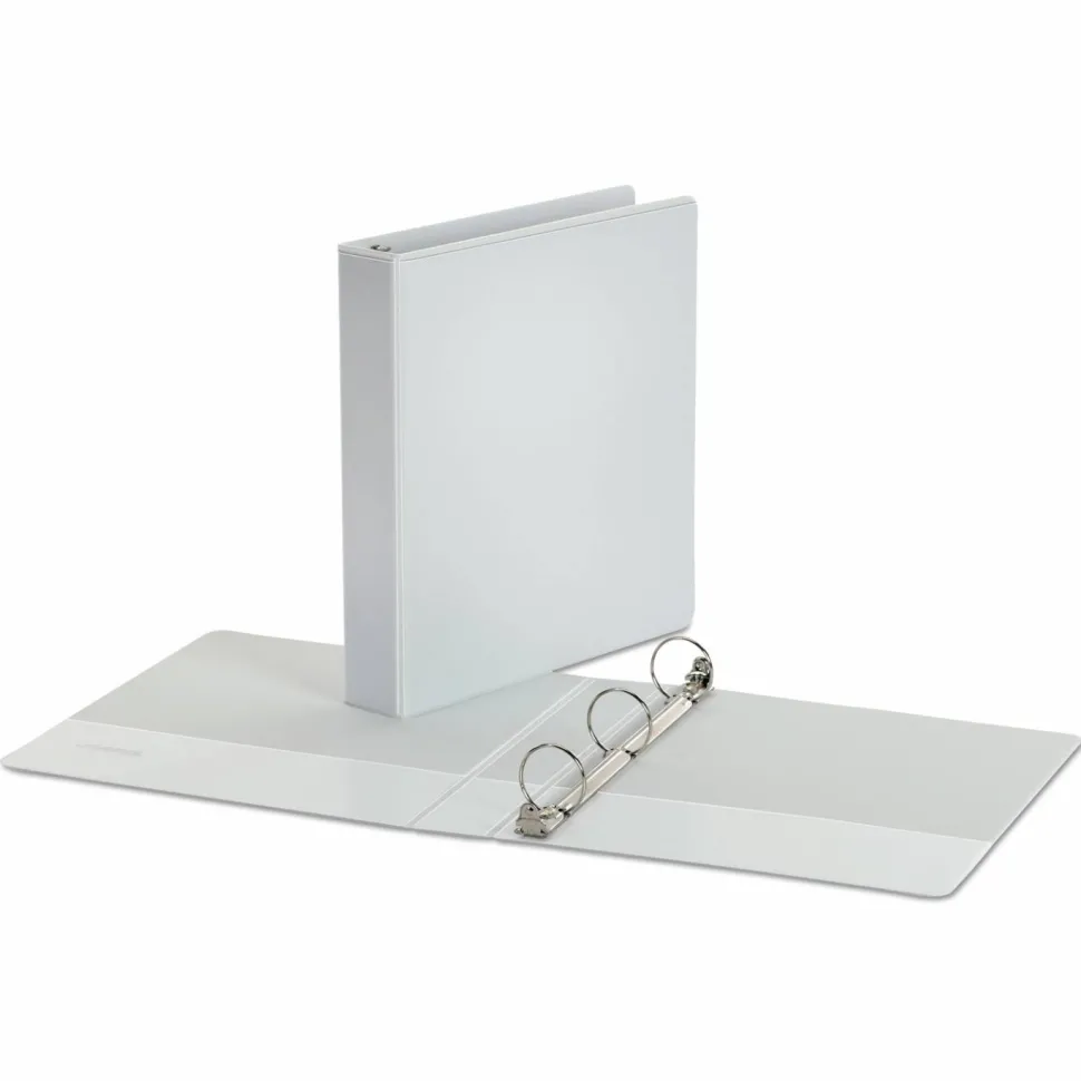 Universal Economy Round Ring View Binder, 3 Rings, 1.5" Capacity, 11 x 8.5, White