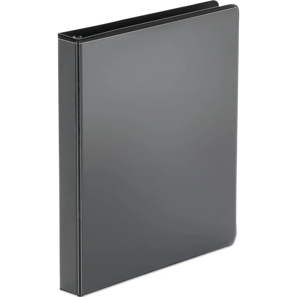 Universal Economy Round Ring View Binder, 3 Rings, 1" Capacity, 11 x 8.5, Black