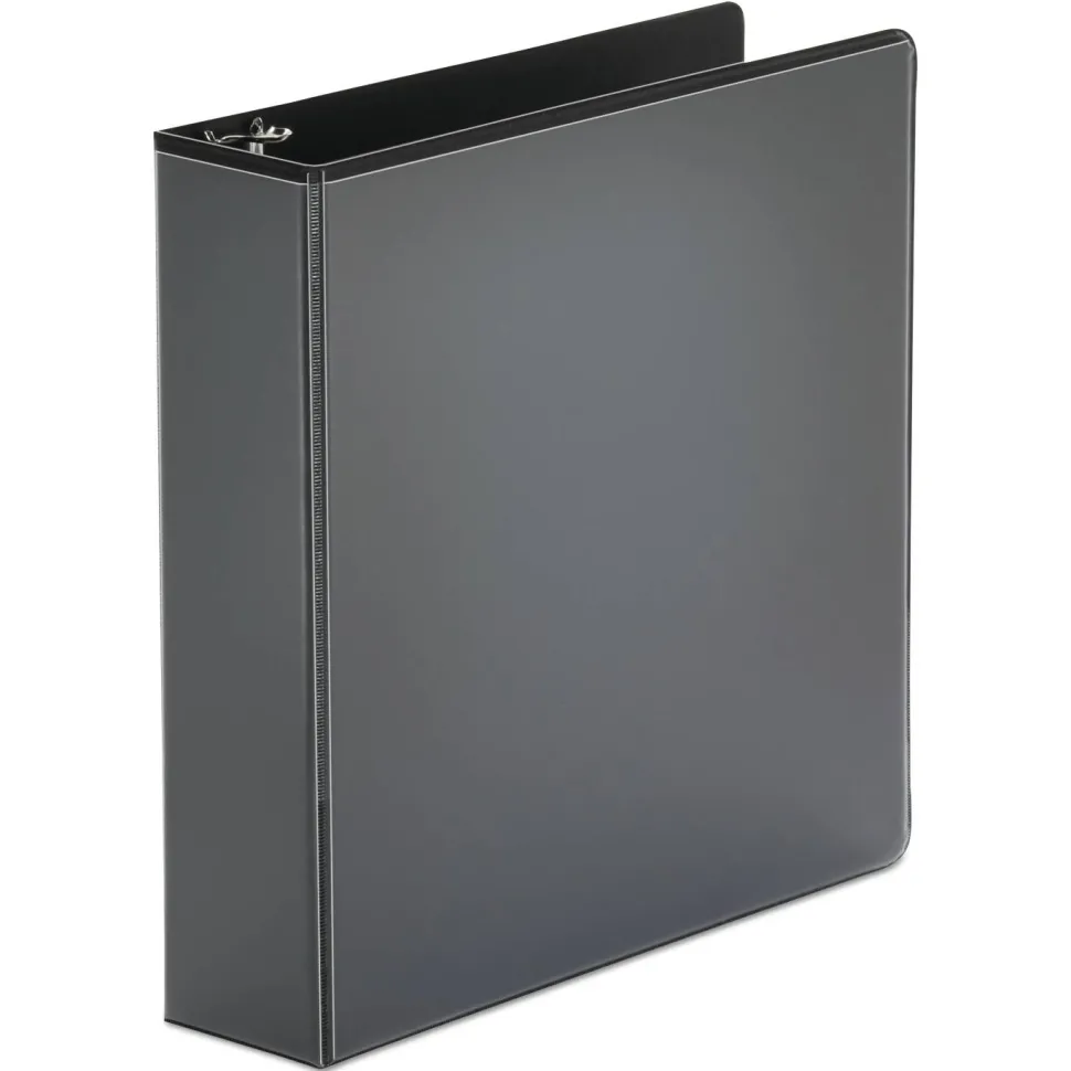 Universal Economy Round Ring View Binder, 3 Rings, 2" Capacity, 11 x 8.5, Black
