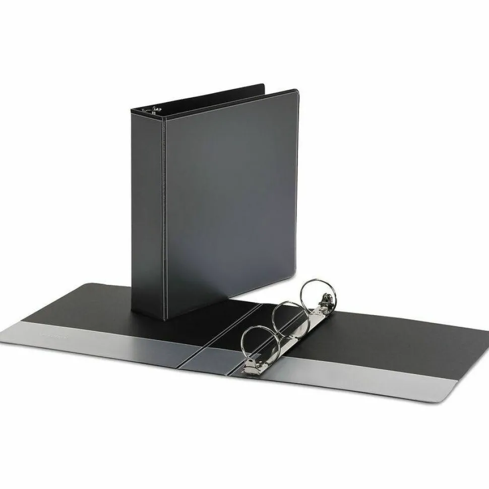 Universal Economy Round Ring View Binder, 3 Rings, 2" Capacity, 11 x 8.5, Black