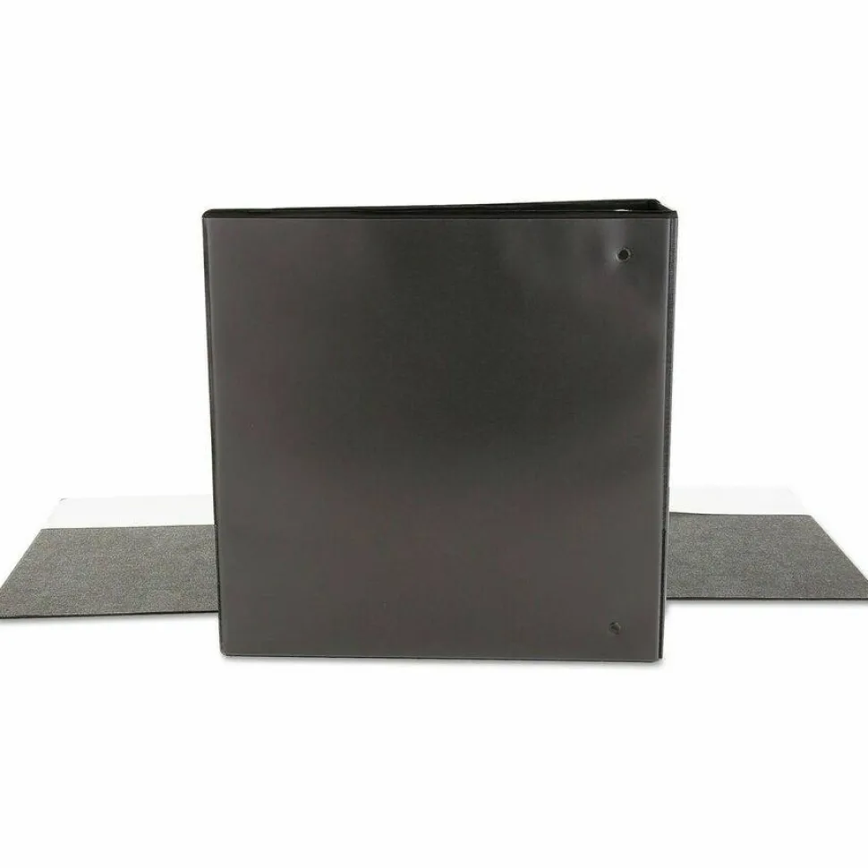 Universal Economy Round Ring View Binder, 3 Rings, 2" Capacity, 11 x 8.5, Black