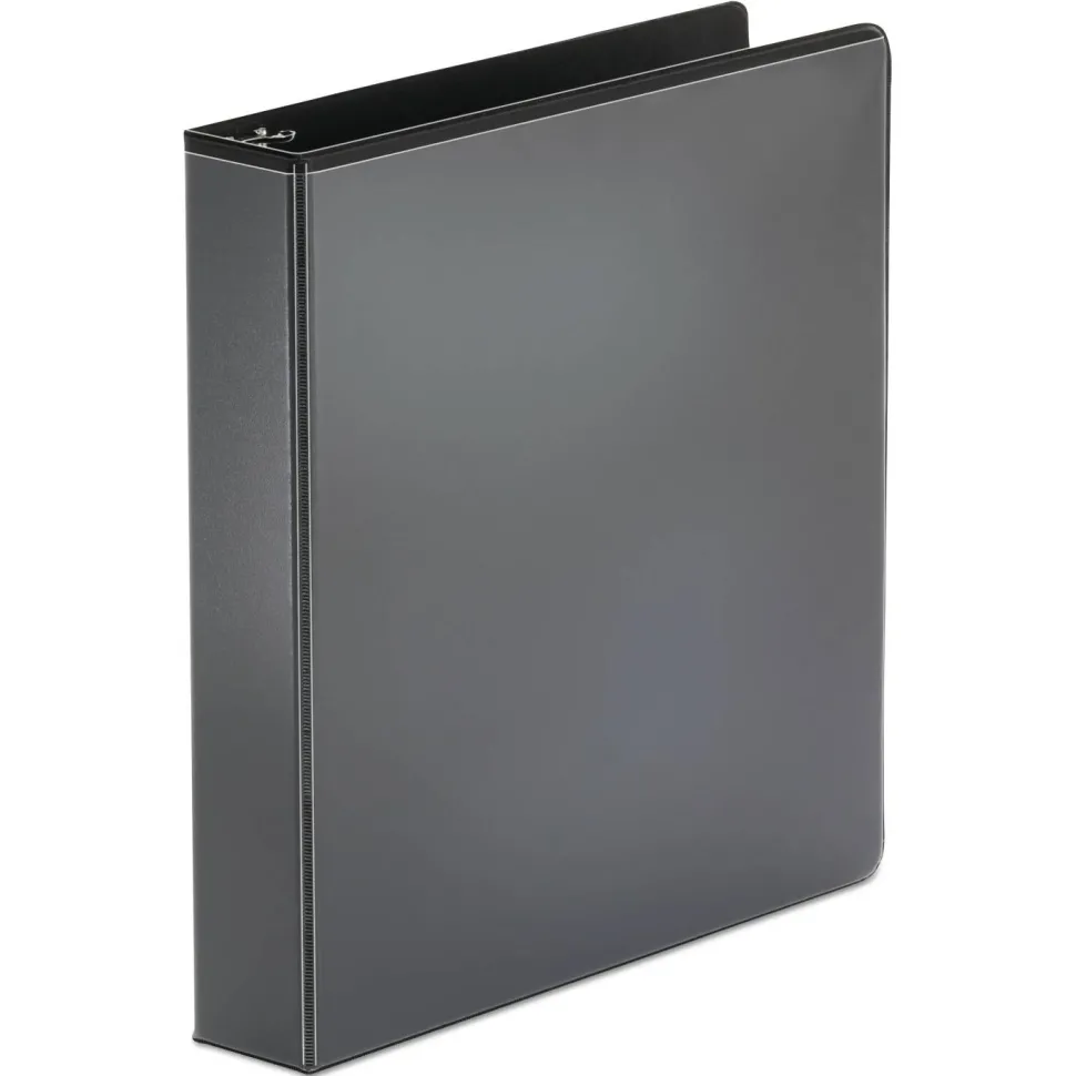 Universal Economy Round Ring View Binder, 3 Rings, 1.5" Capacity, 11 x 8.5, Black