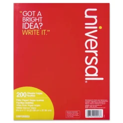 Universal Filler Paper, 3-Hole, 8.5 x 11, Wide/Legal Rule, 200/Pack