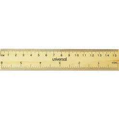 Universal Flat Wood Ruler, Standard/Metric, 6" Long