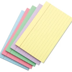 Universal Index Cards, Ruled, 5 x 8, Assorted, 100/Pack