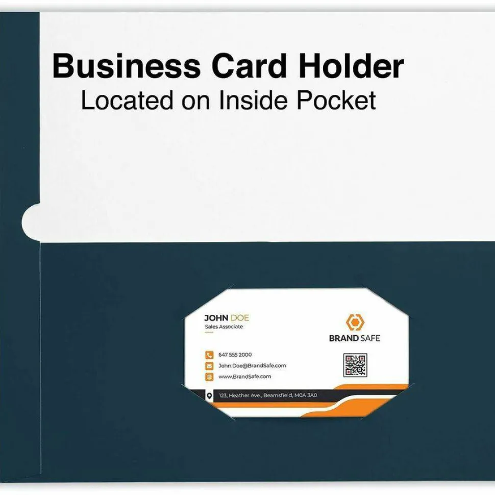 Universal Laminated Two-Pocket Folder, Accommodates (100) 11 x 8.5 Sheets, Navy, 25/Box