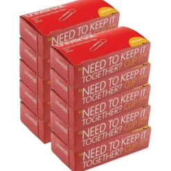 Universal Paper Clips, Jumbo, Nonskid, Silver, 100 Clips/Box, 10 Boxes/Pack