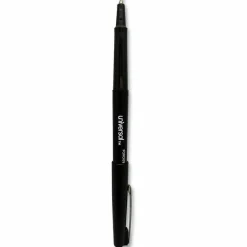 Universal Porous Point Pen, Stick, Medium 0.7 mm, Black Ink, Black Barrel, Dozen