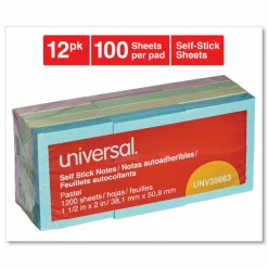 Universal Self-Stick Note Pads, 1.5