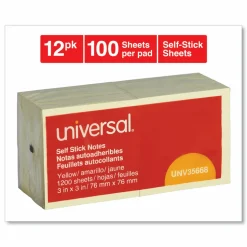Universal Self-Stick Note Pads, 3