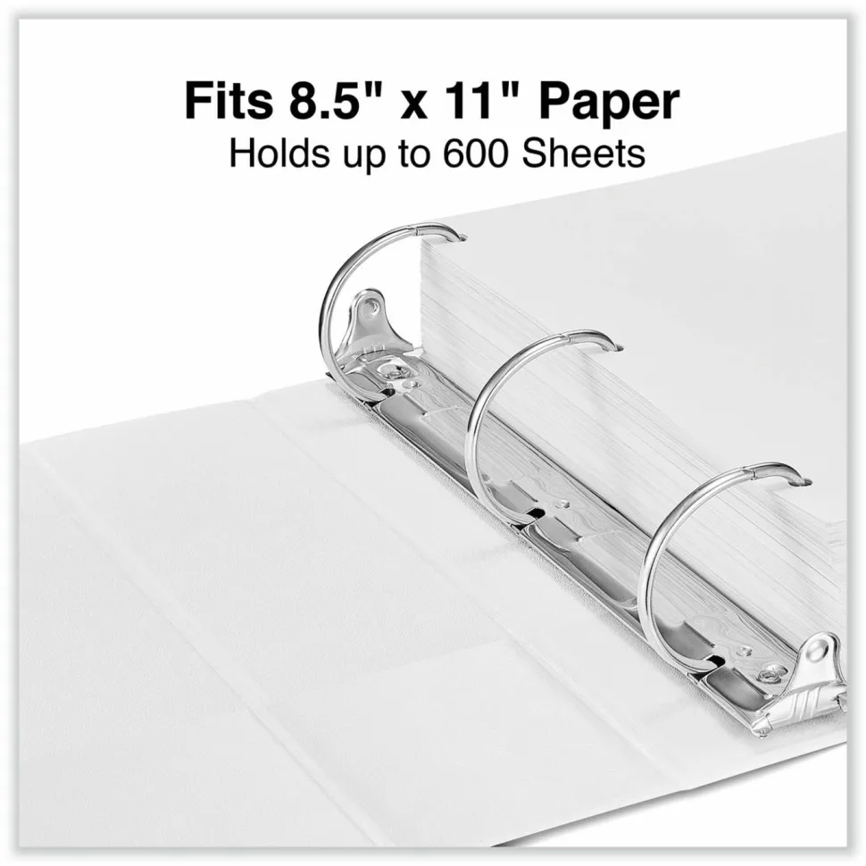 Universal Slant D-Ring View Binder, 3 Rings, 3" Capacity, 11 x 8.5, White